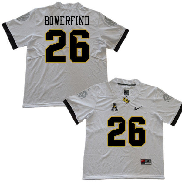 Men #26 Chris Bowerfind UCF Knights College Football Jerseys Stitched Sale-White